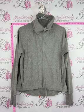 SHAMBHALA sweater Gray Full‑Zip Active Jacket with Stand Collar